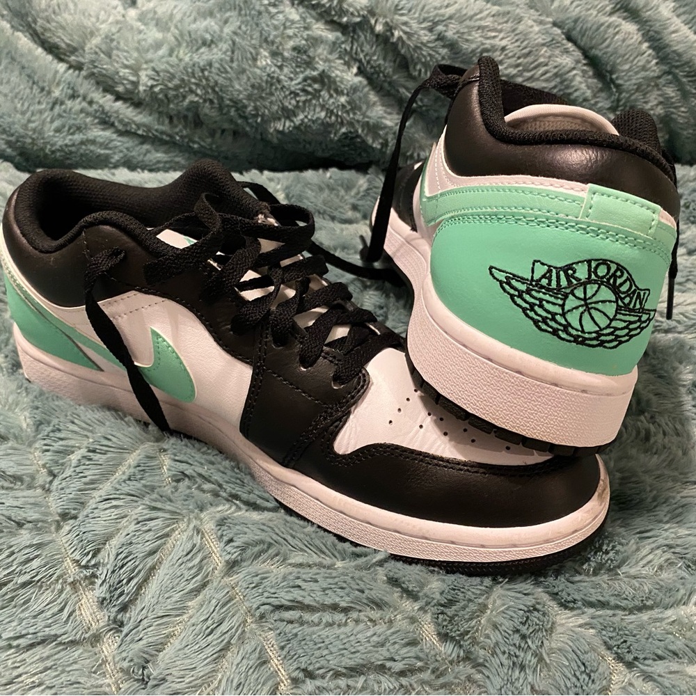 Air Jordan Black and Mint Sneakers